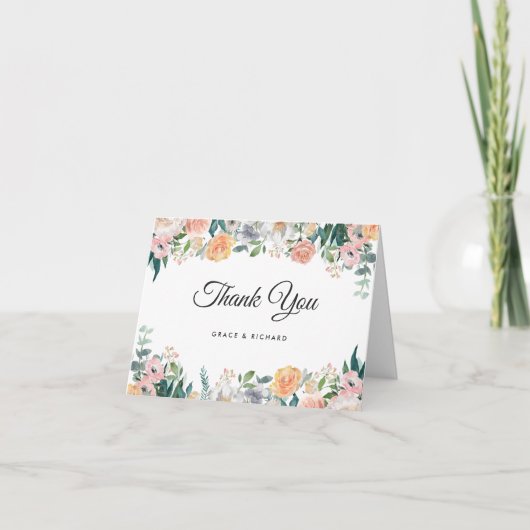 ガーデンエレガントバラ牡丹フローラサンキューカード サンキューカード (正面)