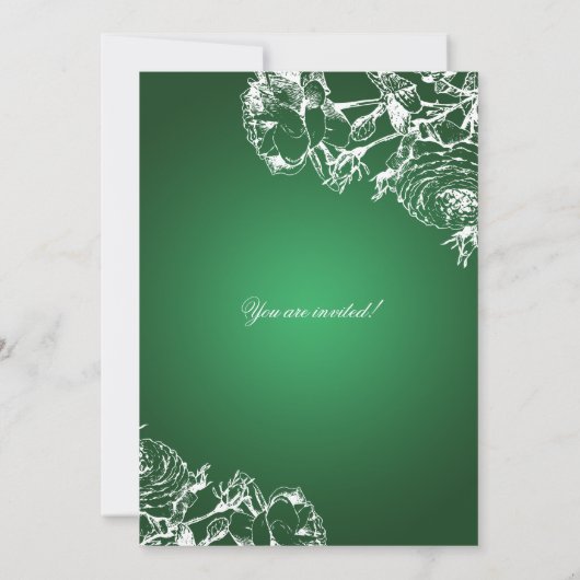 ガーデンエレガントパーティーバラグリーン 招待状 (裏面)