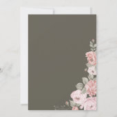 ガーデンエレガントパーティーピンク牡丹花模様誕生日 招待状 (裏面)