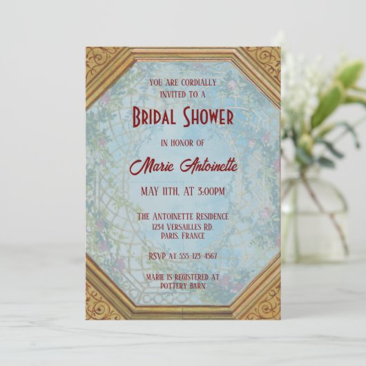 ガーデンエレガントパーティーロココブライダルシャワー 招待状 (スタンド正面)