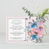 ガーデンエレガントパープルピンクフローラグラードパーティー 招待状 (スタンド正面)