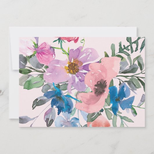 ガーデンエレガントパープルピンクフローラグラードパーティー 招待状 (裏面)