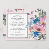 ガーデンエレガントパープルピンクフローラグラードパーティー 招待状 (正面/裏面)