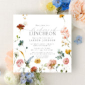 ガーデンエレガントフラワーウォータカラーブライダルランチョン 招待状