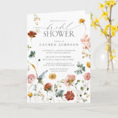 ガーデンエレガントフラワーウォーターカラーブライダルシャワー カード (黄色い花)