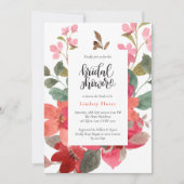 ガーデンエレガントフラワーウォーターカラーブライダルシャワー 招待状 (正面)