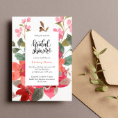 ガーデンエレガントフラワーウォーターカラーブライダルシャワー 招待状