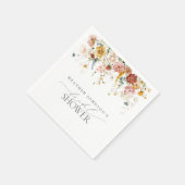 ガーデンエレガントフラワーウォーターカラーブライダルシャワーNa スタンダードカクテルナプキン (角)