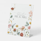 ガーデンエレガントフラワーウォーターカラー日付アイディア 台座サイン (正面)