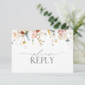 ガーデンエレガントフラワーウォーターカラーNoメニューRSVP 出欠カード (スタンド正面)