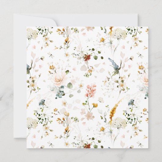 ガーデンエレガントフラワーウォーター色神聖なバプテスマ 招待状 (裏面)