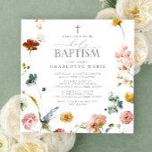 ガーデンエレガントフラワーウォーター色神聖なバプテスマ 招待状