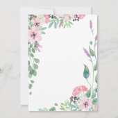ガーデンエレガントフラワーズクラウン女の子ベビーシャワー 招待状 (裏面)
