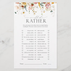 ガーデンエレガントフラワーズフローラブライダルシャワーゲーム