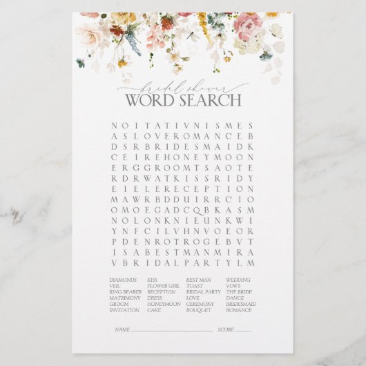 ガーデンエレガントフラワーズフローラブライダルシャワーゲーム (正面)