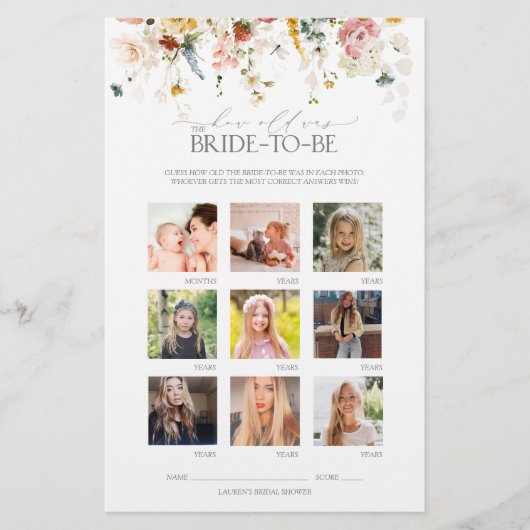 ガーデンエレガントフラワーズフローラブライダルシャワーゲーム (正面)