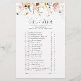 ガーデンエレガントフラワーズフローラブライダルシャワーゲーム