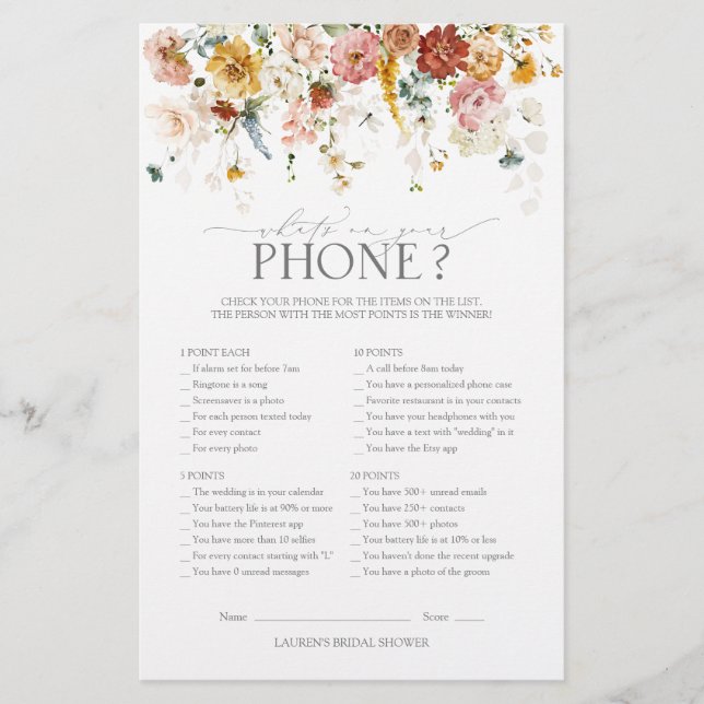 ガーデンエレガントフラワーズフローラブライダルシャワーゲーム (正面)