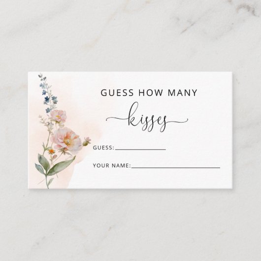 ガーデンエレガントフラワーズブライダルシャワーゲーム エンクロージャーカード (正面)