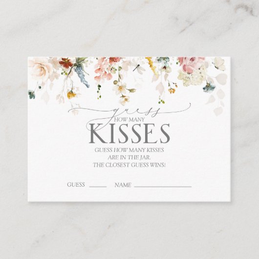 ガーデンエレガントフラワーズブライダルシャワーゲーム エンクロージャーカード (正面)