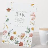 ガーデンエレガントフラワーズブライダルシャワーミモザバー 台座サイン