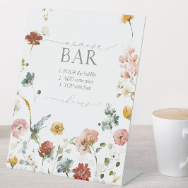 ガーデンエレガントフラワーズブライダルシャワーミモザバー 台座サイン