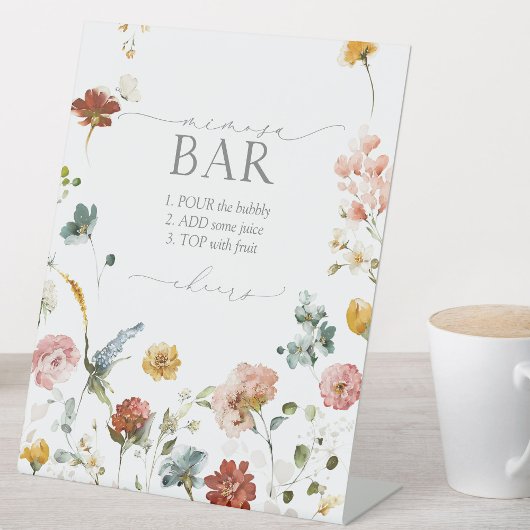 ガーデンエレガントフラワーズブライダルシャワーミモザバー 台座サイン