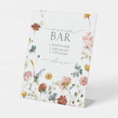 ガーデンエレガントフラワーズブライダルシャワーミモザバー 台座サイン (正面)