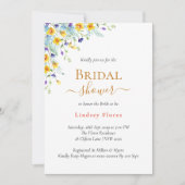 ガーデンエレガントフラワーズ金ゴールドブライダルシャワー 招待状 (正面)