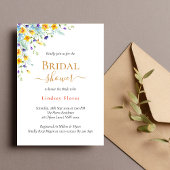 ガーデンエレガントフラワーズ金ゴールドブライダルシャワー 招待状