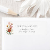 ガーデンエレガントフラワーブライダルシャワー差出人住所 ラベル (インサイチュ)