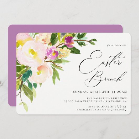 ガーデンエレガントフローライースターブランチ招待状 招待状 (正面/裏面)