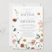 ガーデンエレガントフローラガールバプテスマ1st誕生日 招待状 (正面)