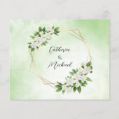 ガーデンエレガントフローラグリーンリーウェディングRSVPカード (裏面)