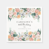 ガーデンエレガントフローラグリーンリー80thバースデーパーティー スタンダードカクテルナプキン (正面)