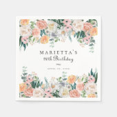 ガーデンエレガントフローラグリーンリー90thバースデーパーティー スタンダードカクテルナプキン (正面)