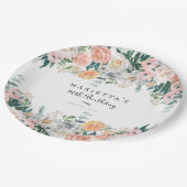 ガーデンエレガントフローラグリーンリー90thバースデーパーティー ペーパープレート (アングル)