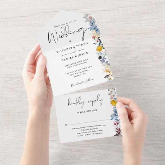 ガーデンエレガントフローラス結婚クリプト オールインワン招待状 (貼ってはがせる)