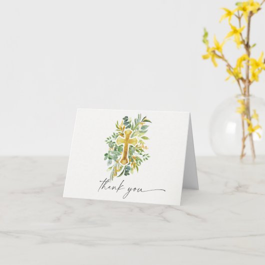 ガーデンエレガントフローラバプテスマありがとう カード (黄色い花)