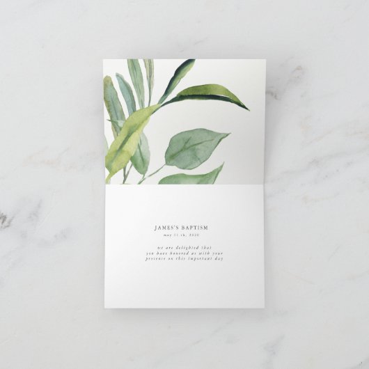 ガーデンエレガントフローラバプテスマありがとう カード (内部)