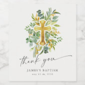 ガーデンエレガントフローラバプテスマありがとう ワインラベル (シングルラベル)