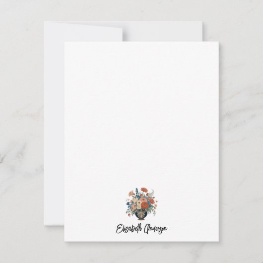 ガーデンエレガントフローラモノグラム文房具 ノートカード (正面)