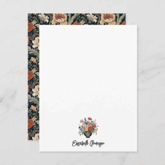 ガーデンエレガントフローラモノグラム文房具 ノートカード (正面/裏面)