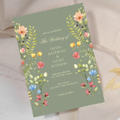 ガーデンエレガントワイルドフラワーセージ春の結婚式 招待状