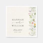 ガーデンエレガントワイルドフラワー結婚ズ スタンダードカクテルナプキン (正面)