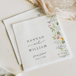 ガーデンエレガントワイルドフラワー結婚ズ スタンダードカクテルナプキン