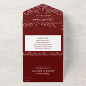 ガーデンエレガント葉秋ウィンターブルガンディーレッド オールインワン招待状 (外側)