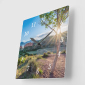 ガーデンオブゴッドツリー日が差すこと壁時計 スクエア壁時計 (傾斜)