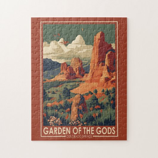 ガーデンオブザゴッドコロラド春トラベルヴィンテージ ジグソーパズル (縦)