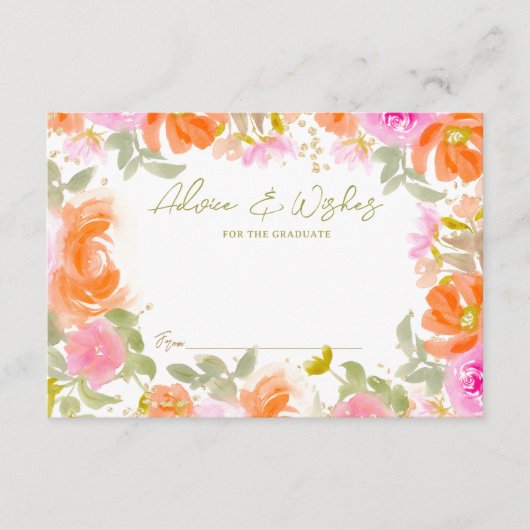 ガーデンオレンジボホワイルドフラワー卒業 エンクロージャーカード (正面)